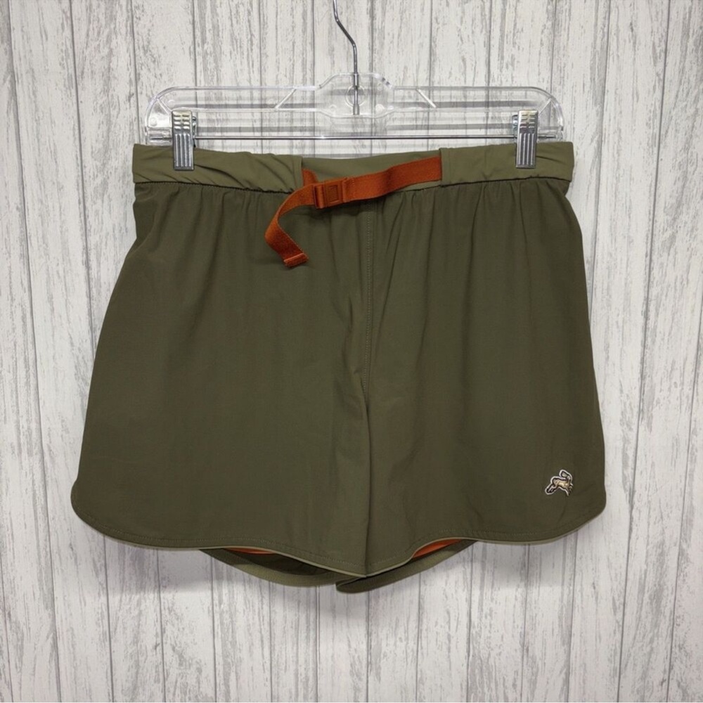 Womens Size M Tracksmith Shorts Green Orange EUC